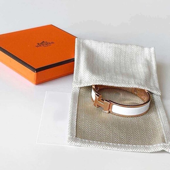 Hermès White and Gold Bracelet - Picture 6 of 6